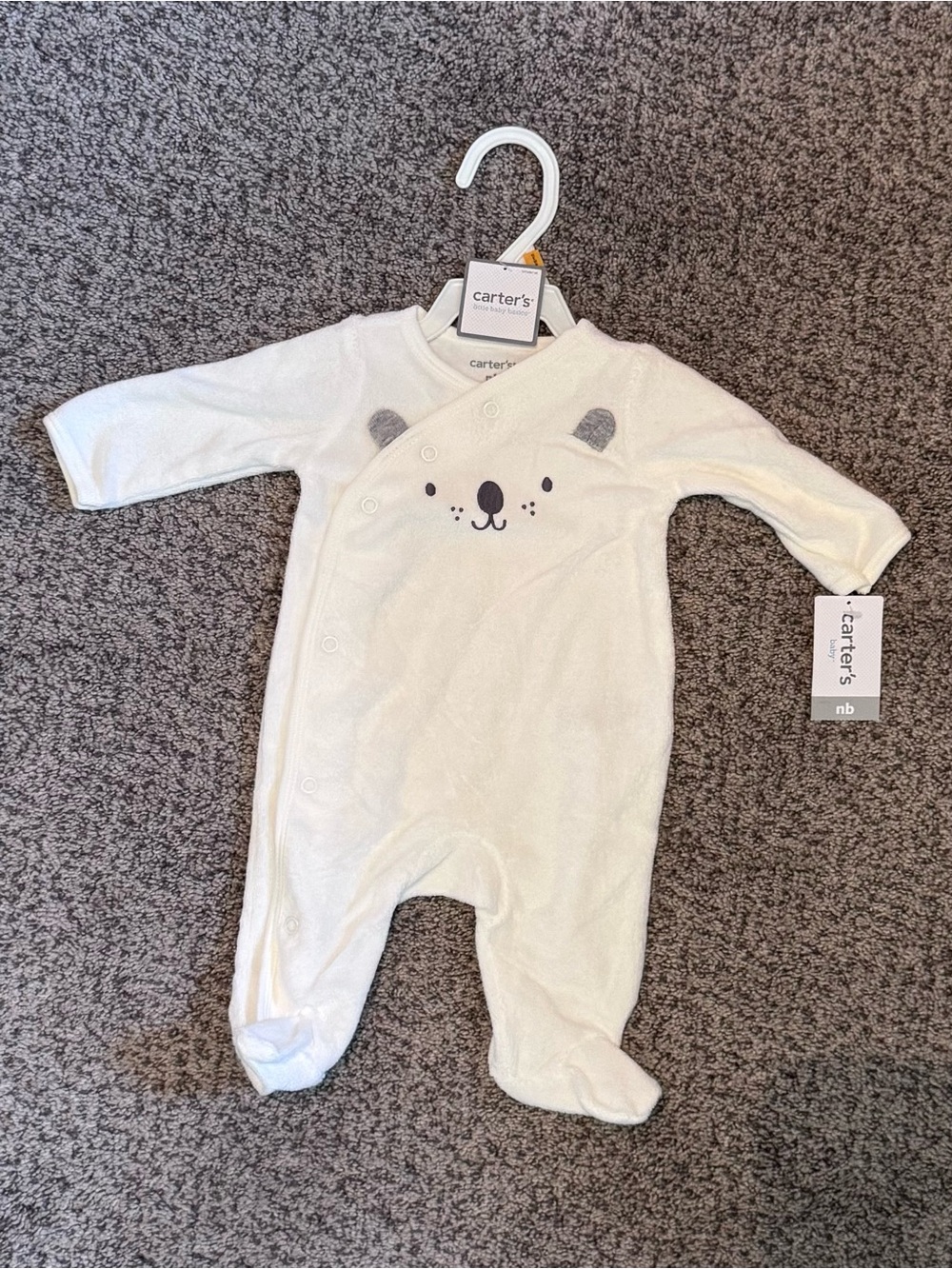 Carter's Ivory Bear Footed One-Piece